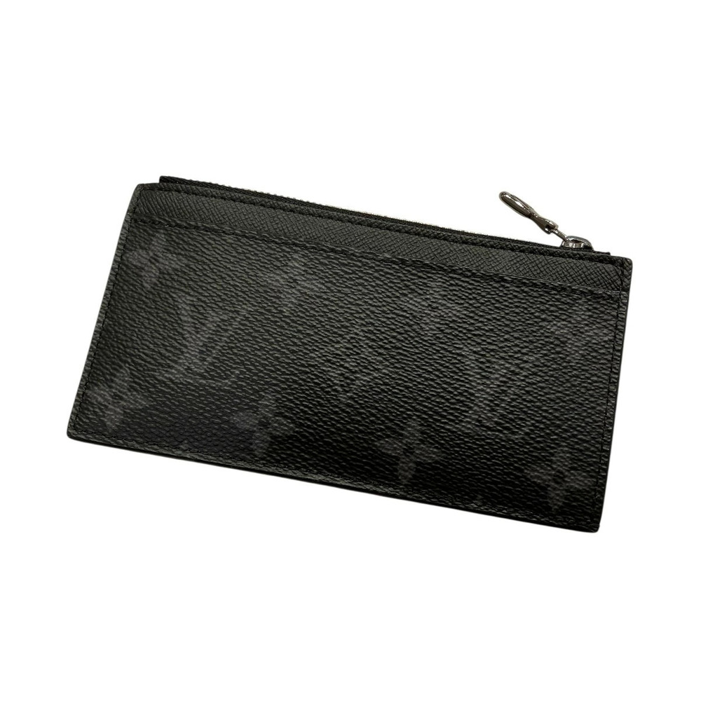Louis Vuitton Coin Card Holder Monogram Case Canvas Leather Eclipse Black